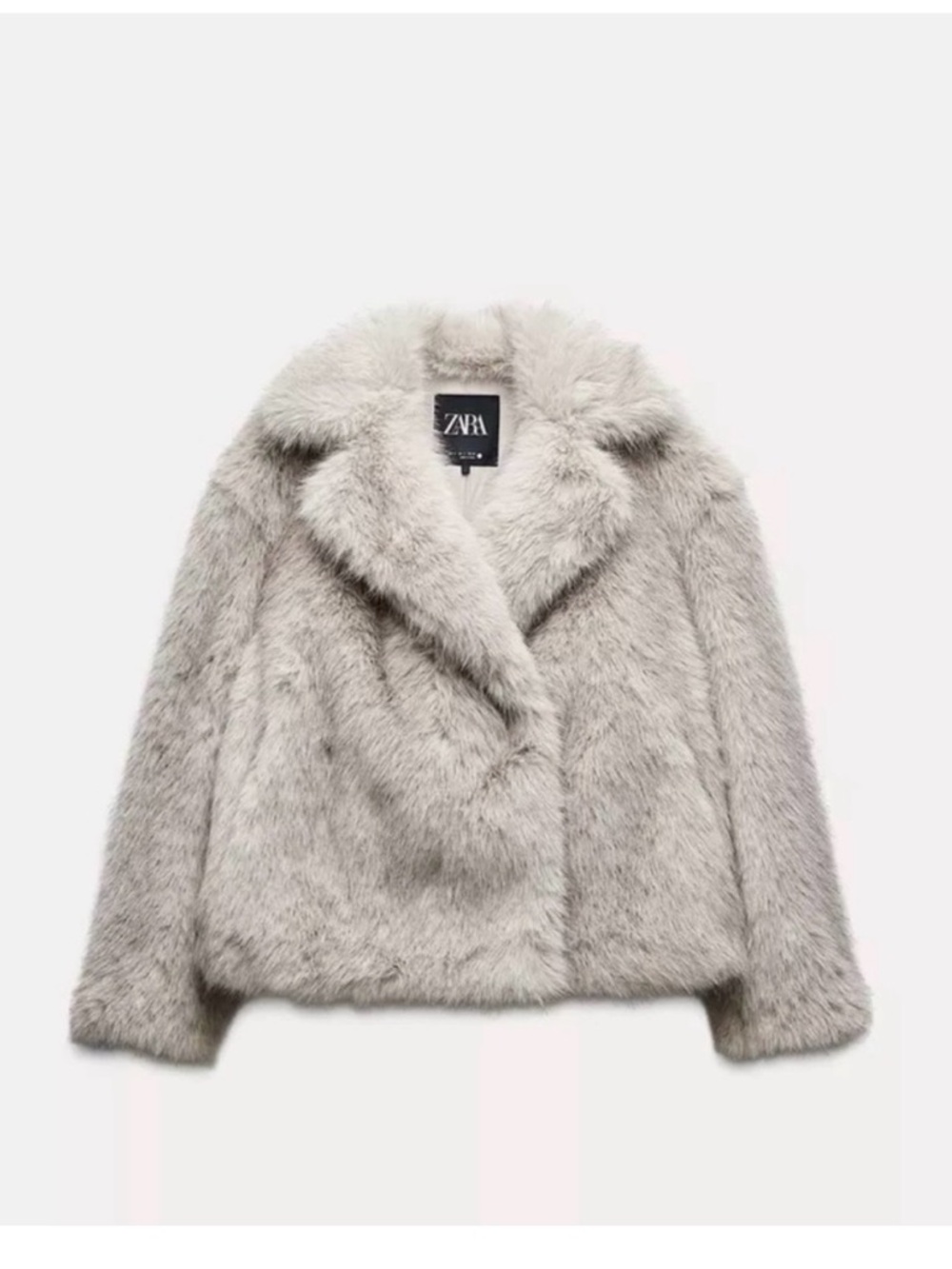ZARA trending Light Gray Faux Fur Jacket